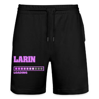 Naissance de Larin - Short de jogging bio TRAINER Stanley/Stella unisexe - noir - Devant - Nik (191cm) & Marisol (170cm)