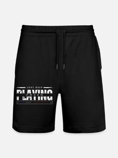 keep playing white-poker - Stanley/Stella Trainer Unisex Organic Jogging Shorts - black