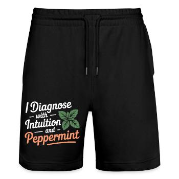 Équipement certifié de phytothérapie clinique - Short de jogging bio TRAINER Stanley/Stella unisexe - noir - Devant - Nik (191cm) & Marisol (170cm)