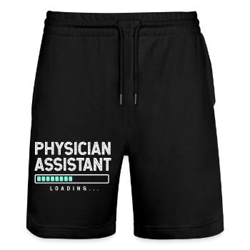 Physician Assistant Nursing MFA PA - Stanley/Stella Trainer Unisex Organic Jogging Shorts - black - Front - Nik (191cm) & Marisol (170cm)