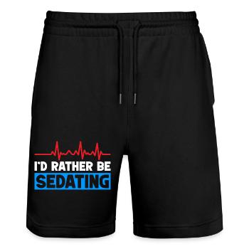 Anesthesiologist Rather Be Sedating Anesthesia - Stanley/Stella Trainer Unisex Organic Jogging Shorts - black - Front - Nik (191cm) & Marisol (170cm)