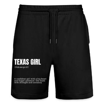 Texas Girl Confident - Stanley/Stella Trainer Unisex Organic Jogging Shorts - black - Front - Nik (191cm) & Marisol (170cm)