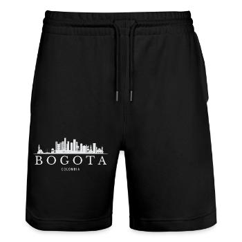Bogotá Skyline, Bogotá Colombie - Short de jogging bio TRAINER Stanley/Stella unisexe - noir - Devant - Nik (191cm) & Marisol (170cm)