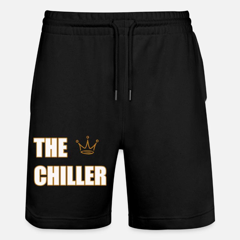 THE CHILLER – Cool & Minimal Statement Design - Stanley/Stella Unisex Bio Joggingshorts Trainer  - Schwarz
