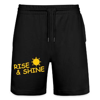 RISE AND SHINE - Stanley/Stella Unisex Bio Joggingshorts Trainer  - Schwarz - Vorne - Nik (191cm) & Marisol (170cm)
