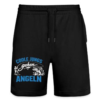 angeln coole jungs geschenk männer - Stanley/Stella Unisex Bio Joggingshorts Trainer  - Schwarz - Vorne - Nik (191cm) & Marisol (170cm)