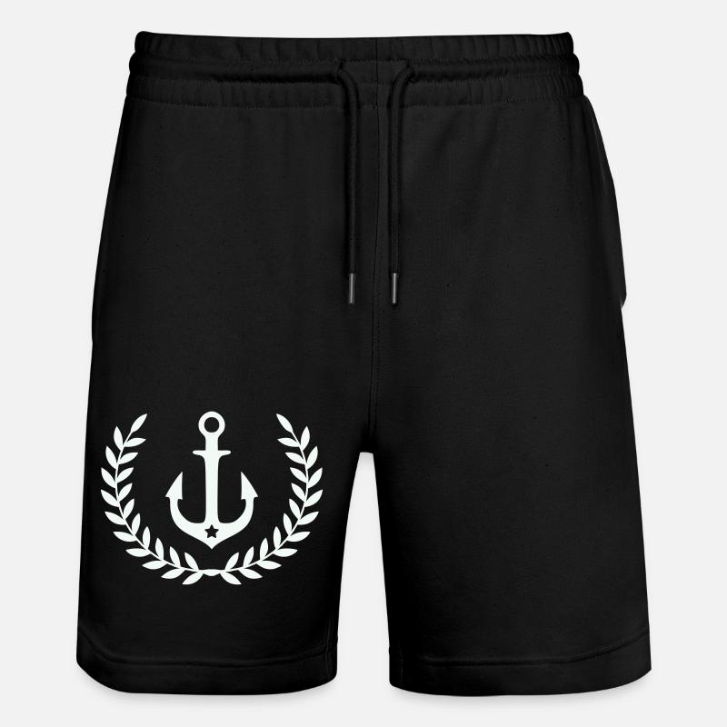 Anker im Lorbeerkranz - Stanley/Stella Unisex Bio Joggingshorts Trainer  - Schwarz