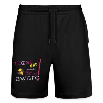 Think Not Be Aware Bee - Stanley/Stella Unisex Bio Joggingshorts Trainer  - Schwarz - Vorne - Nik (191cm) & Marisol (170cm)