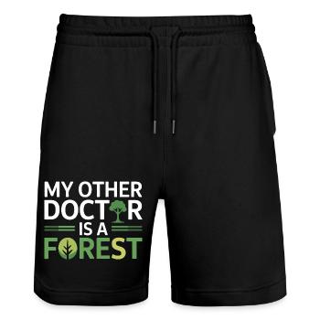 Certified Clinical Environmental Health Specialist - Stanley/Stella Trainer Unisex Organic Jogging Shorts - black - Front - Nik (191cm) & Marisol (170cm)