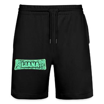 Liane - Short de jogging bio TRAINER Stanley/Stella unisexe - noir - Devant - Nik (191cm) & Marisol (170cm)