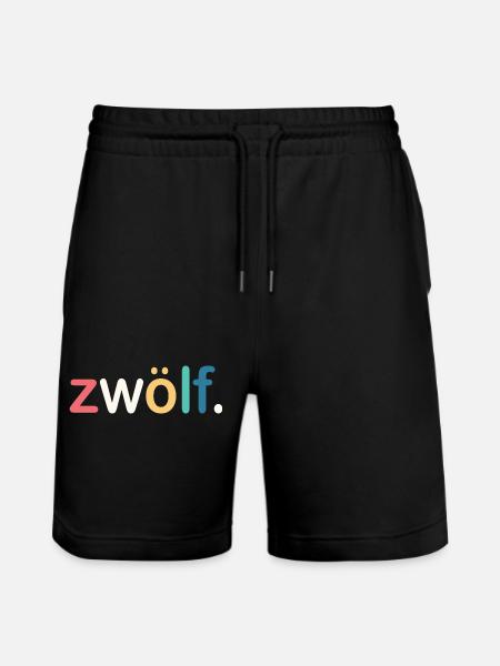 12th Birthday Gift - Stanley/Stella Trainer Unisex Organic Jogging Shorts - black