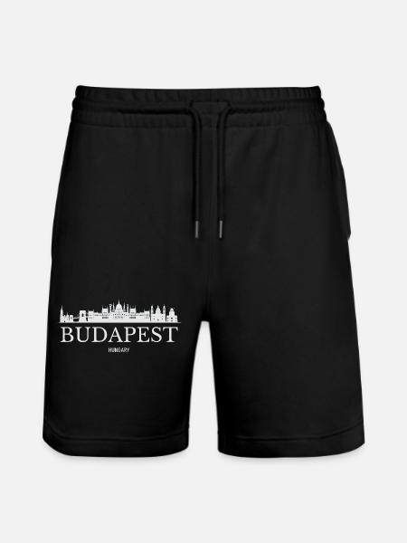 Budapest Skyline, Budapest Hungary - Stanley/Stella Trainer Unisex Organic Jogging Shorts - black