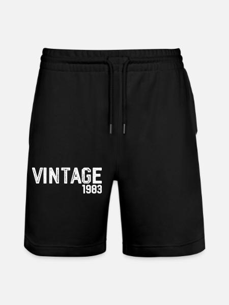 Jahrgang 1983 - Stanley/Stella Unisex Bio Joggingshorts Trainer - Schwarz