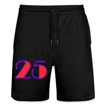 25. 25 YEARS. 25th ANNIVERSARY. 25 YEARS ANNIVERSARY. - Stanley/Stella Trainer Unisex Organic Jogging Shorts - black - Front - Nik (191cm) & Marisol (170cm)