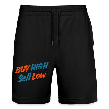 Investor - Trader - Aktien - Börse Lustige Sprüche - Stanley/Stella Unisex Bio Joggingshorts Trainer  - Schwarz - Vorne - Nik (191cm) & Marisol (170cm)