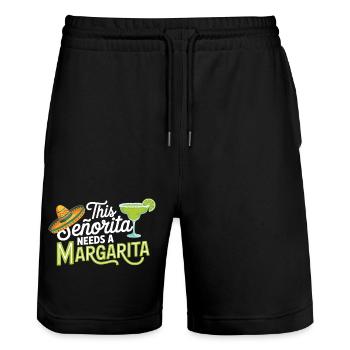 Chemise Margarita Senorita – Motif de fête - Short de jogging bio TRAINER Stanley/Stella unisexe - noir - Devant - Nik (191cm) & Marisol (170cm)