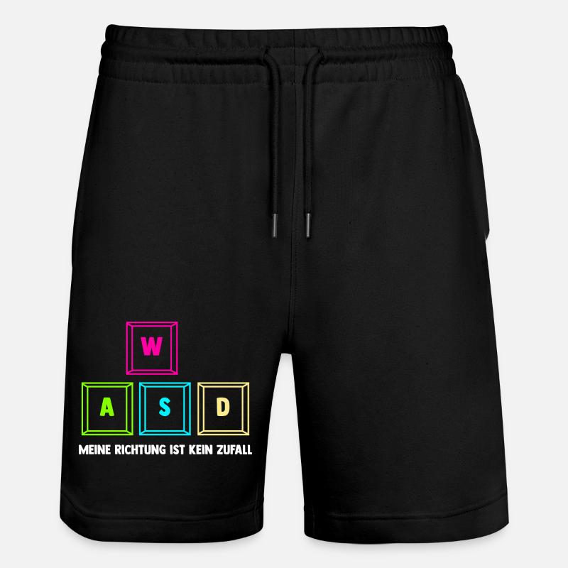 Zocken Computerspieler Zocker Gaming Gamer - Stanley/Stella Unisex Bio Joggingshorts Trainer  - Schwarz