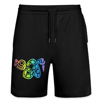 Mehrfarbiger Schlangenknoten - Stanley/Stella Unisex Bio Joggingshorts Trainer  - Schwarz - Vorne - Nik (191cm) & Marisol (170cm)