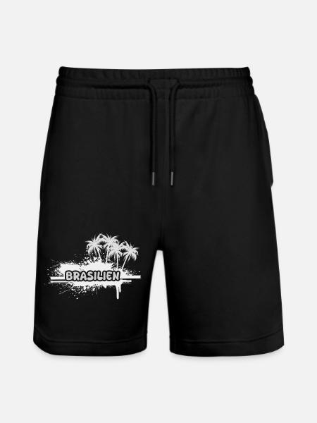 Brasilien als Palmen - Stanley/Stella Unisex Bio Joggingshorts Trainer  - Schwarz