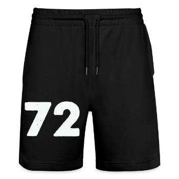 72 - Stanley/Stella Unisex Bio Joggingshorts Trainer  - Schwarz - Vorne - Nik (191cm) & Marisol (170cm)