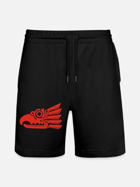 Roter Stammesvogelkopf - Stanley/Stella Unisex Bio Joggingshorts Trainer - Schwarz