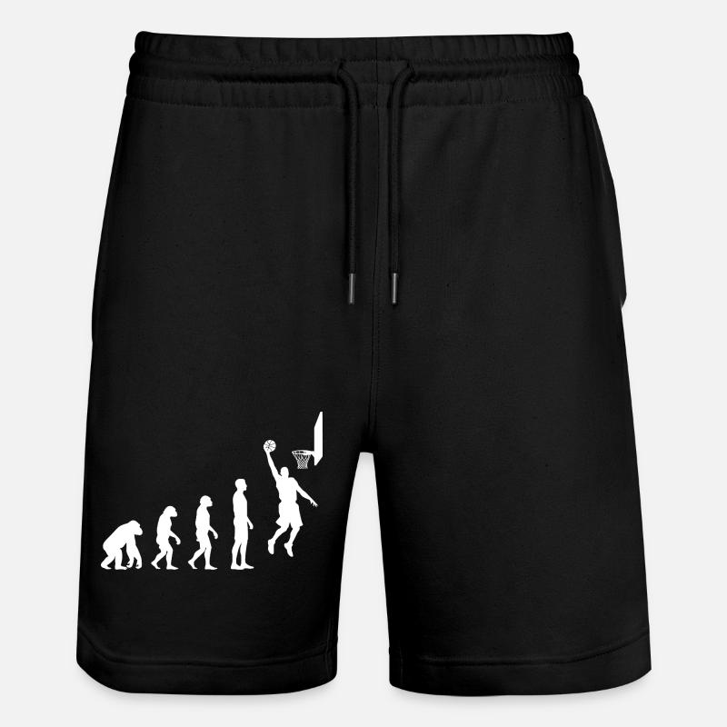 Basketball Dunk Evolution Motiv - Stanley/Stella Unisex Bio Joggingshorts Trainer  - Schwarz