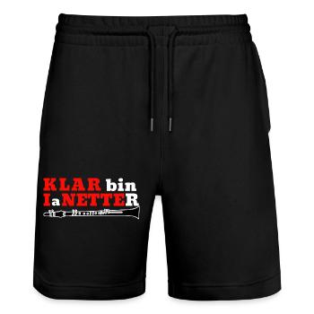Clarinet - Klar bin I a Netter - Clarinetist - Stanley/Stella Trainer Unisex Organic Jogging Shorts - black - Front - Nik (191cm) & Marisol (170cm)