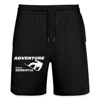 SNOWBOARD ADVENTURE - Stanley/Stella Unisex Bio Joggingshorts Trainer  - Schwarz - Vorne - Nik (191cm) & Marisol (170cm)