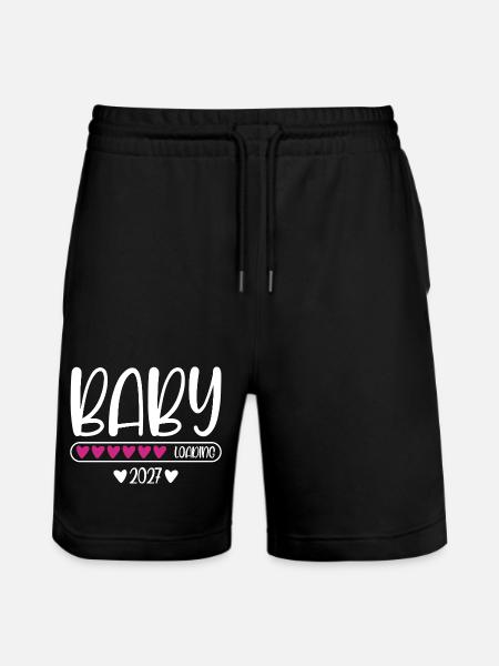 Baby 2027 loading heart loading bar - Stanley/Stella Trainer Unisex Organic Jogging Shorts - black