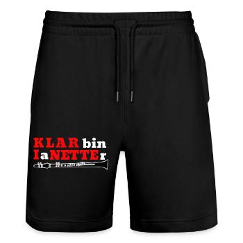 Clarinet - Klar bin I a Netter - Clarinetist - Stanley/Stella Trainer Unisex Organic Jogging Shorts - black - Front - Nik (191cm) & Marisol (170cm)