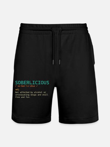 Soberlicious Definition Funny Sober Recovery AA - Stanley/Stella Trainer Unisex Organic Jogging Shorts - black