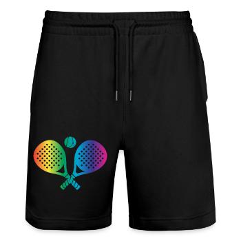 Padel Sport - Stanley/Stella Trainer Unisex Organic Jogging Shorts - black - Front - Nik (191cm) & Marisol (170cm)