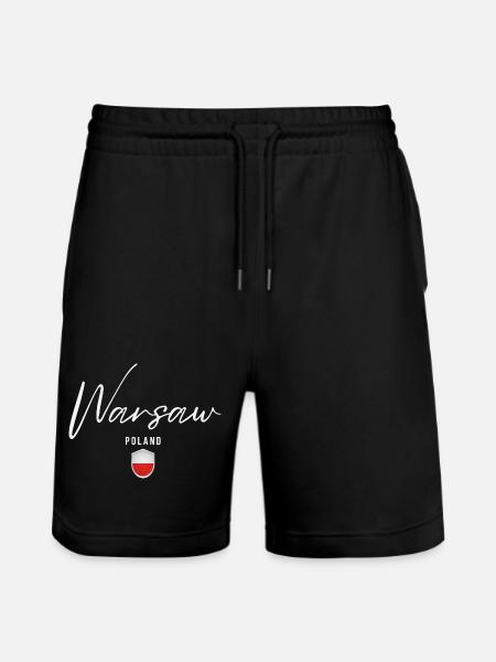 Varsovie, Pologne, design élégant Varsovie - Short de jogging bio TRAINER Stanley/Stella unisexe - noir