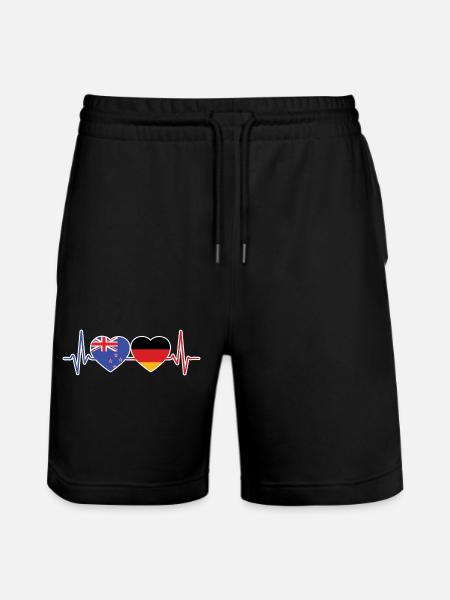 Neuseeland, Deutschland, Neuseeländerdeutsch - Stanley/Stella Unisex Bio Joggingshorts Trainer  - Schwarz