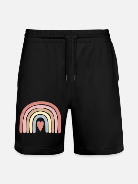 Pastellherz Regenbogenkunst - Stanley/Stella Unisex Bio Joggingshorts Trainer  - Schwarz