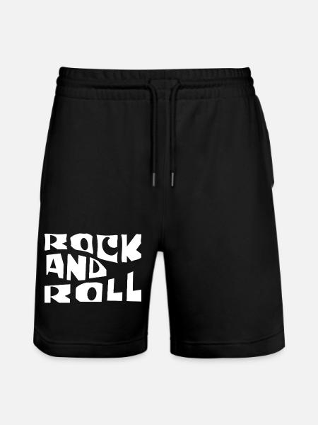 Rock'n'Roll Retro-Typografie - Stanley/Stella Unisex Bio Joggingshorts Trainer - Schwarz