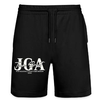 Junggesellinnenabschied 2026 Team Braut JGA Damen - Stanley/Stella Unisex Bio Joggingshorts Trainer  - Schwarz - Vorne - Nik (191cm) & Marisol (170cm)