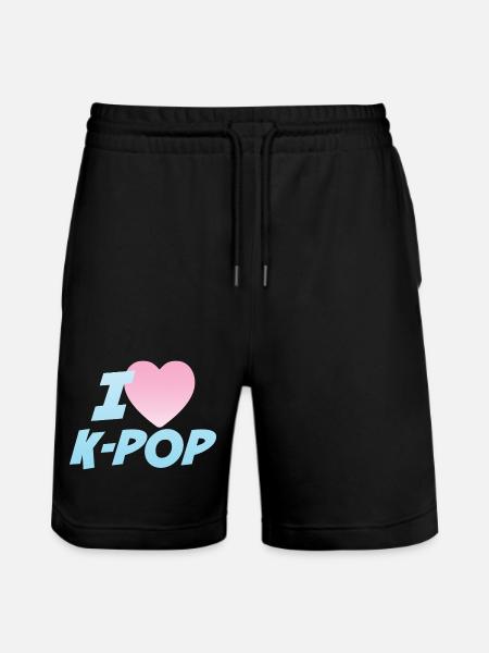 Ich liebe K-Pop - Stanley/Stella Unisex Bio Joggingshorts Trainer - Schwarz