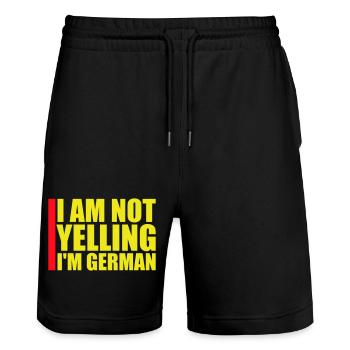 Je ne crie pas, je suis German Lustig Deutsch Spruch - Short de jogging bio TRAINER Stanley/Stella unisexe - noir - Devant - Nik (191cm) & Marisol (170cm)