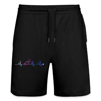 Gradient du cœur du vélo - Short de jogging bio TRAINER Stanley/Stella unisexe - noir - Devant - Nik (191cm) & Marisol (170cm)