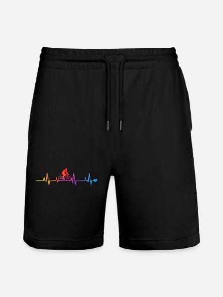 Regenbogenradeln mit Herzschlag - Stanley/Stella Unisex Bio Joggingshorts Trainer - Schwarz