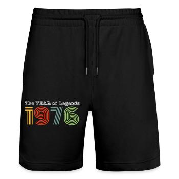 Millésime 1976 - Short de jogging bio TRAINER Stanley/Stella unisexe - noir - Devant - Nik (191cm) & Marisol (170cm)