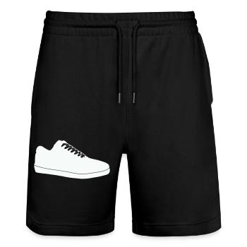 Schuh-Silhouette Linienkunst - Stanley/Stella Unisex Bio Joggingshorts Trainer  - Schwarz - Vorne - Nik (191cm) & Marisol (170cm)