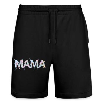 Mom Lettering - Mother's Day - Stanley/Stella Trainer Unisex Organic Jogging Shorts - black - Front - Nik (191cm) & Marisol (170cm)