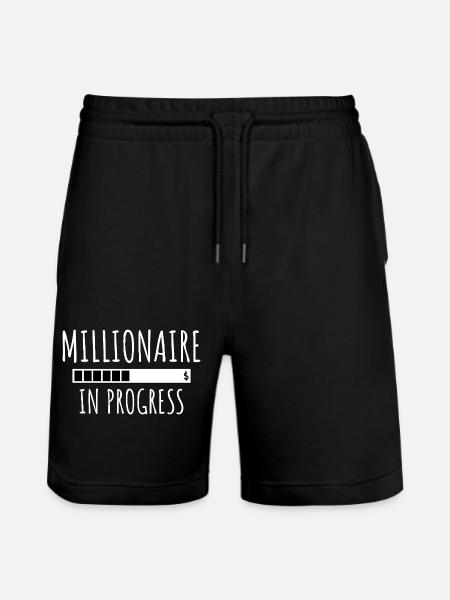 Millionaire In Progress – Motivational Design - Stanley/Stella Trainer Unisex Organic Jogging Shorts - black