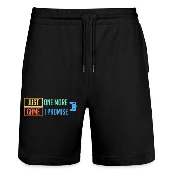 Just 1 More Game - Stanley/Stella Trainer Unisex Organic Jogging Shorts - black - Front - Nik (191cm) & Marisol (170cm)