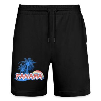 Cadeau pour Panama - Short de jogging bio TRAINER Stanley/Stella unisexe - noir - Devant - Nik (191cm) & Marisol (170cm)