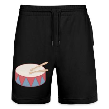 Tambour de dessin animé avec décoration triangulaire - Short de jogging bio TRAINER Stanley/Stella unisexe - noir - Devant - Nik (191cm) & Marisol (170cm)