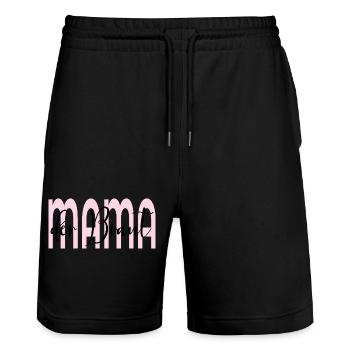 Hochzeit Mama der Braut - Stanley/Stella Unisex Bio Joggingshorts Trainer  - Schwarz - Vorne - Nik (191cm) & Marisol (170cm)