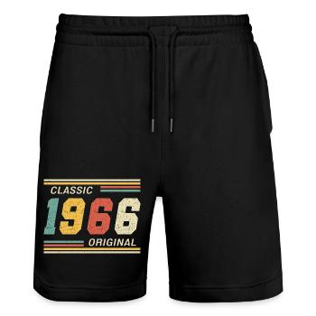 1966 - Classic original - Stanley/Stella Unisex Bio Joggingshorts Trainer  - Schwarz - Vorne - Nik (191cm) & Marisol (170cm)